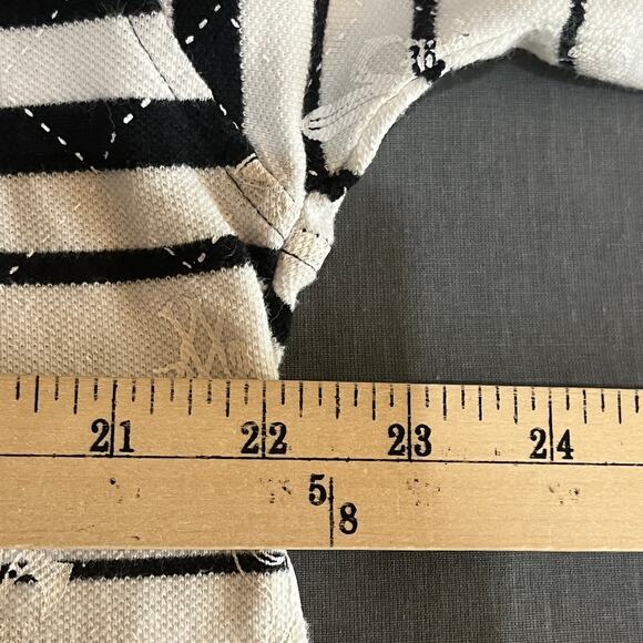 Avirex Polo Shirt Mens Large White Black Striped Short Sleeves Cotton Athleisure - Picture 9 of 9